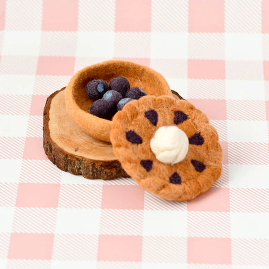 tara treasures felt blueberry pie play food set