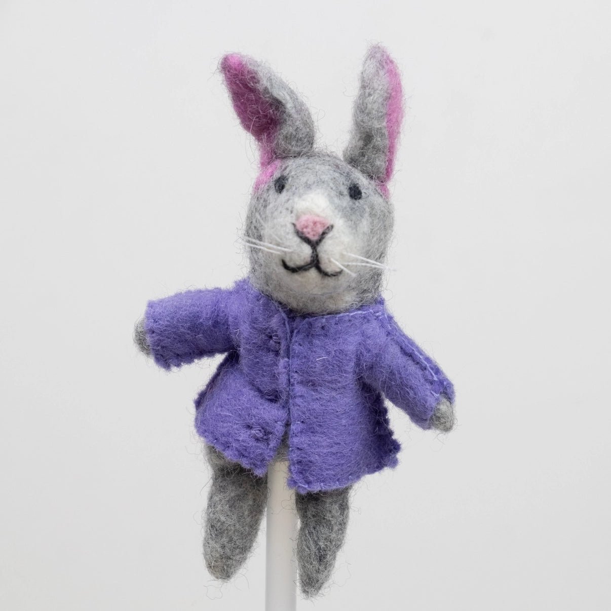 Handmade Felted Bunny Finger Puppet