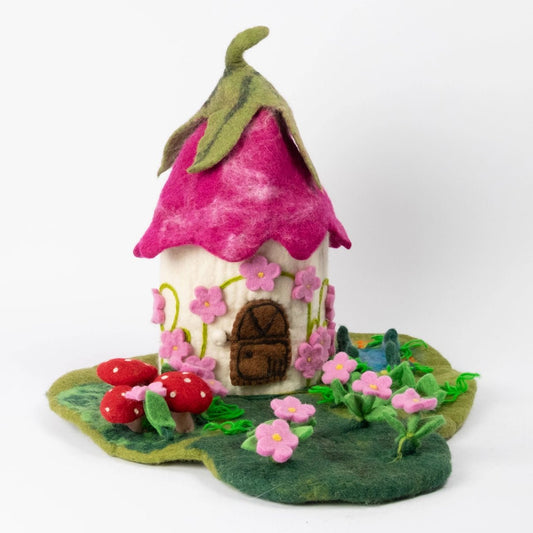 winding road pink felt fairy house