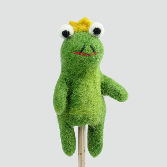 felt frog prince finger puppet toy