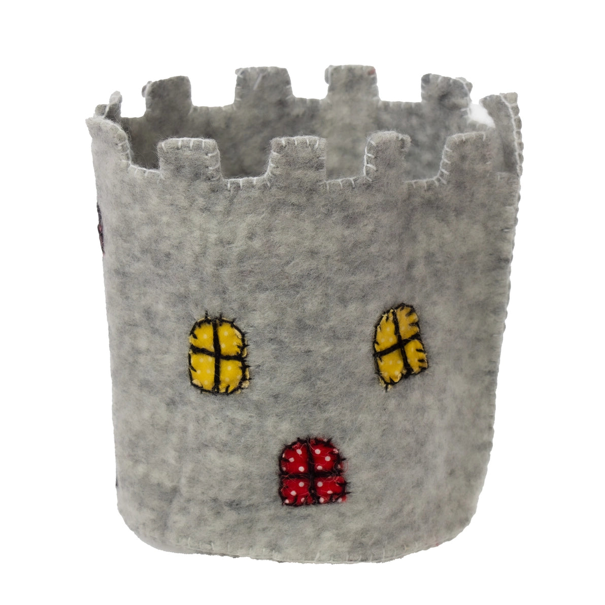 Felt castle toy or container with window and door