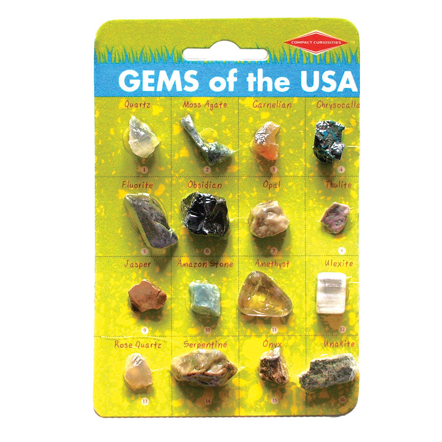 gems of the usa science and stem gift pack of 16 collectible gemstones for kids
