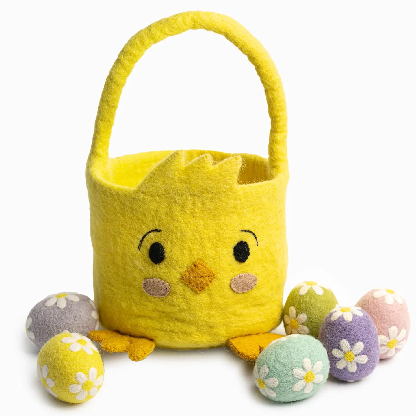 Handmade Felted Chick Easter Basket