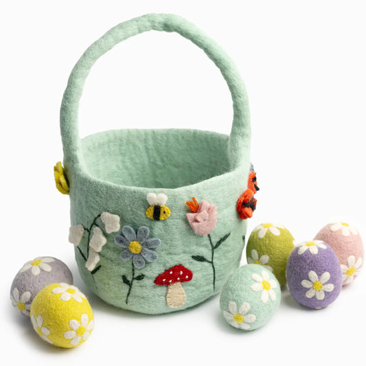 Handmade Felted Garden Easter Basket