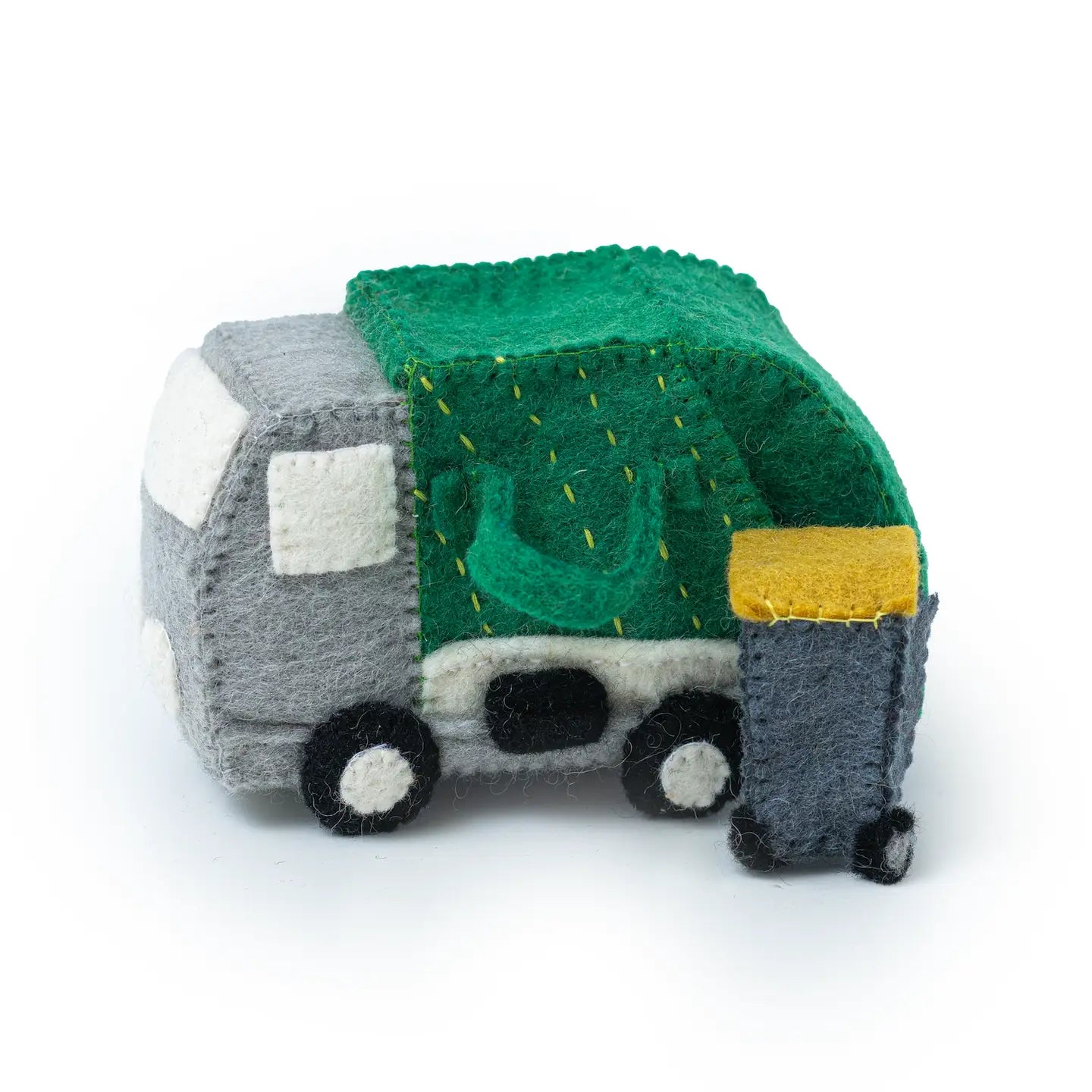 fair trade felt garbage truck baby toy