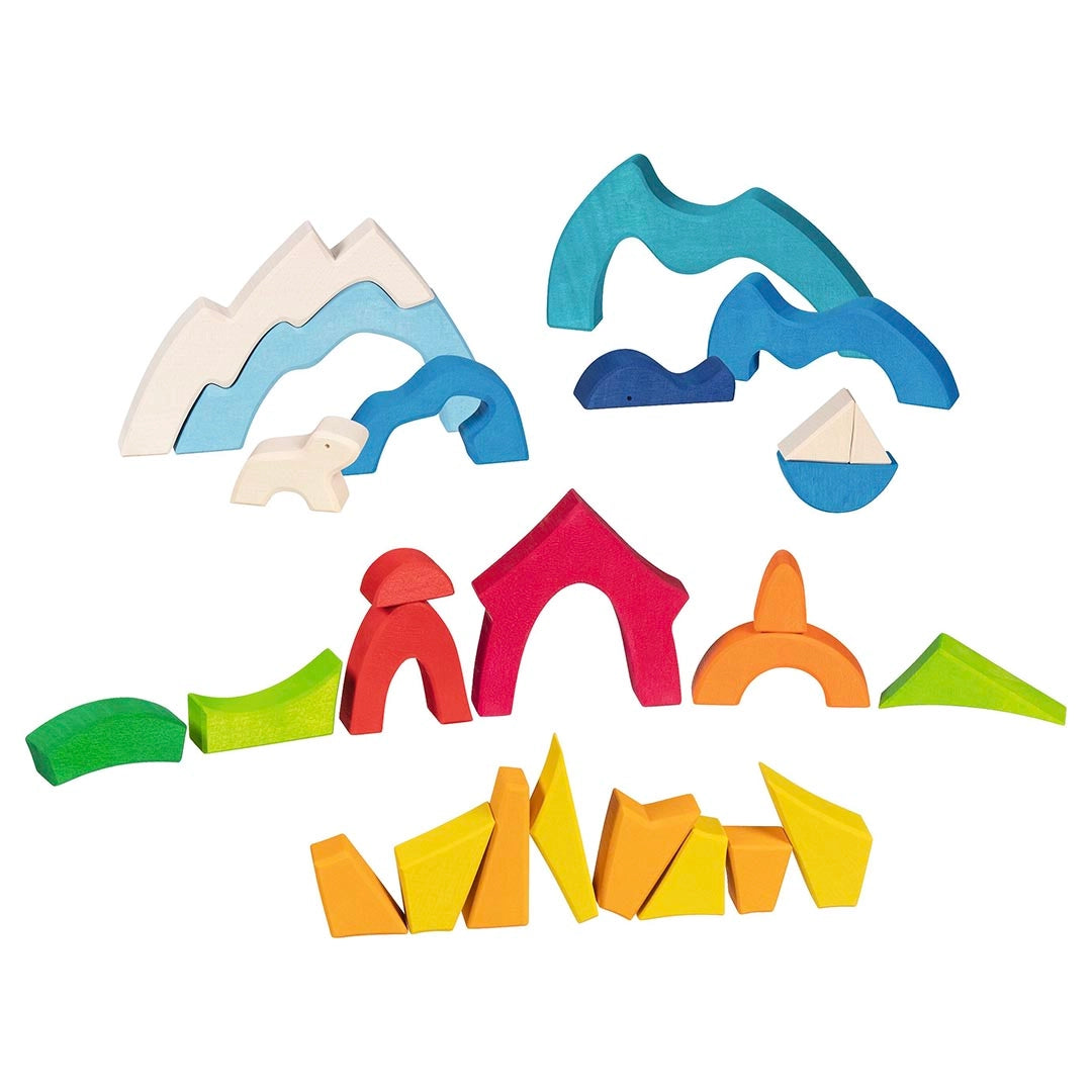 Goki evolution colorful wooden building landscape blocks