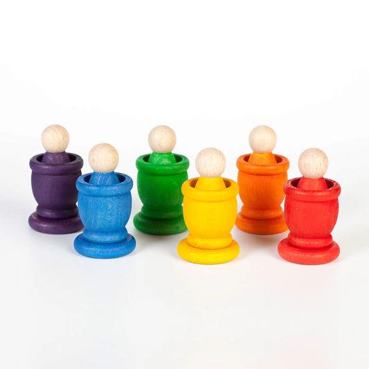 grapat wooden rainbow nins in mates on coins loose parts toys
