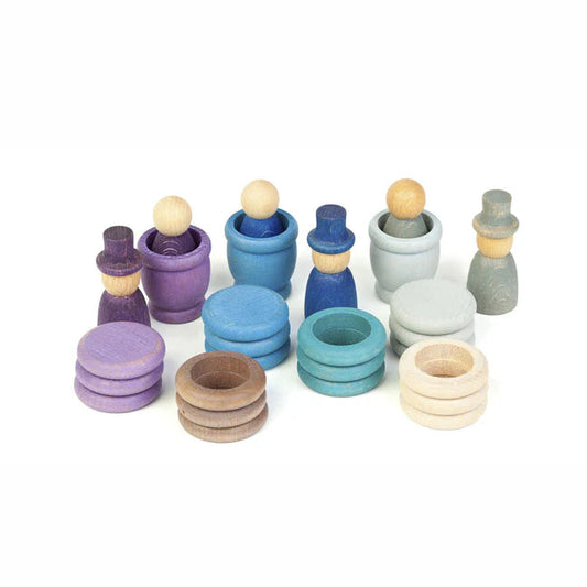grapat aquamarina winter wooden nins, mates, coins and rings play set