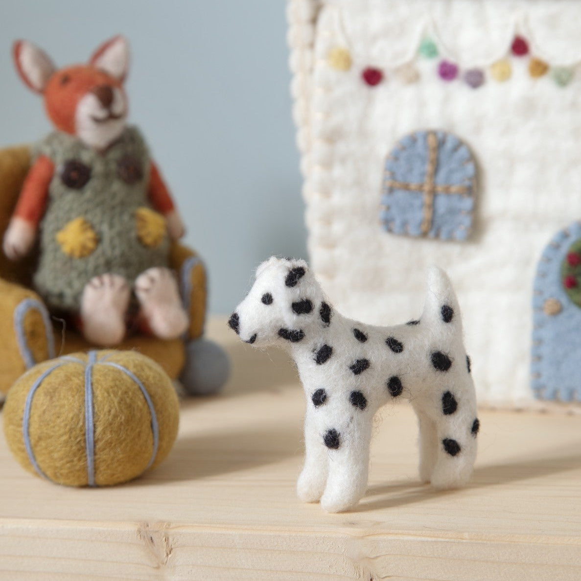 gry & sif felt miniature dalmatian dog