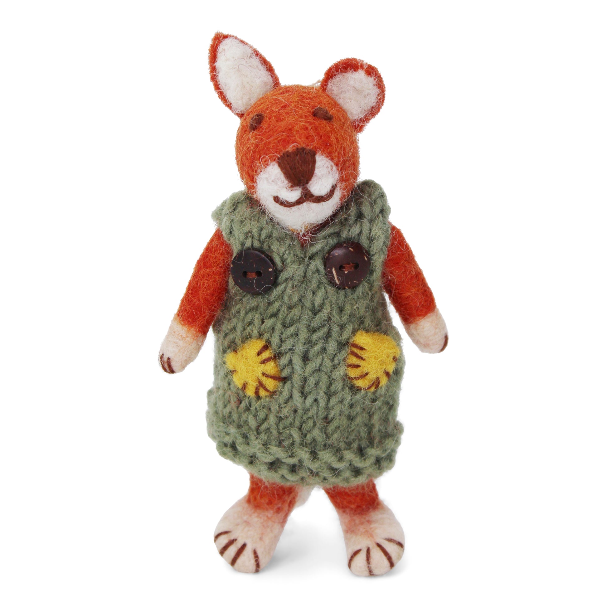 gry & sif miniature felt girl fox doll