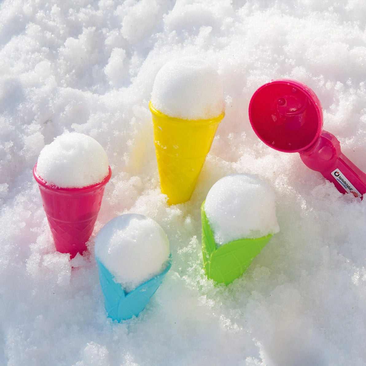Haba Colorful snow cones ice cream toys a pink scoop in the snow