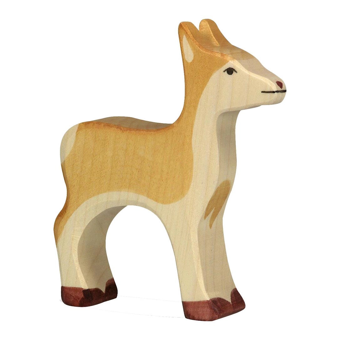 Holztiger wooden deer toy figure in brown and beige