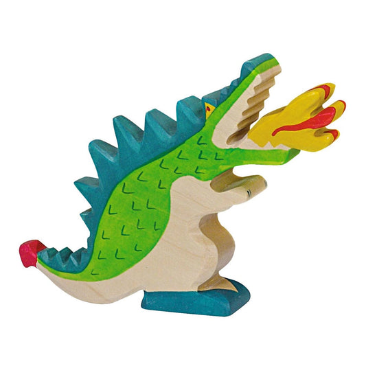 Holztiger wooden fire-breathing green dragon toy figure