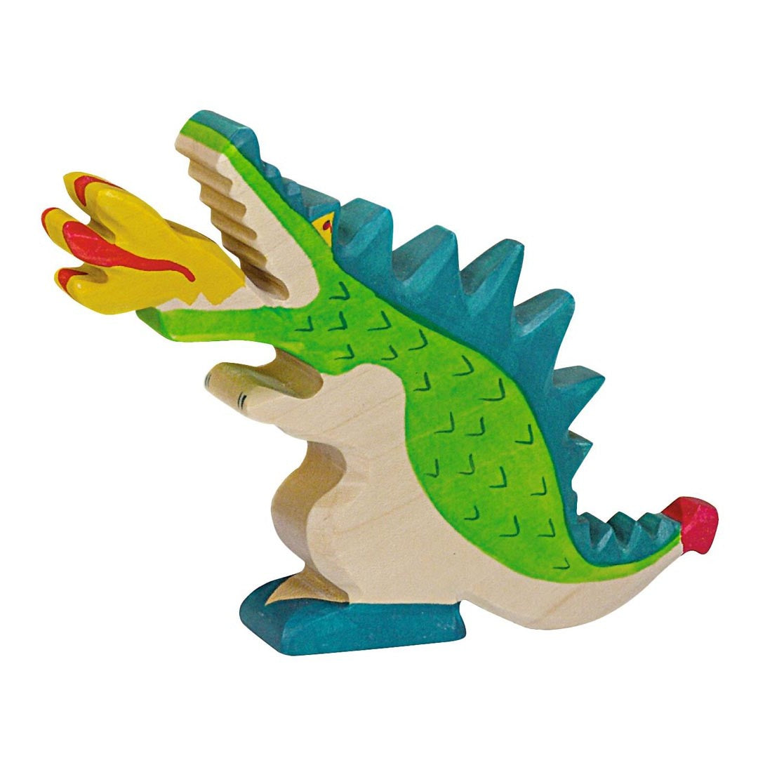 Holztiger wooden fire-breathing green dragon toy