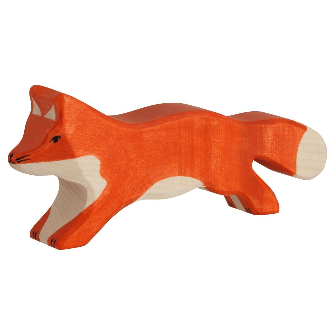 holztiger hand carved wooden running fox toy