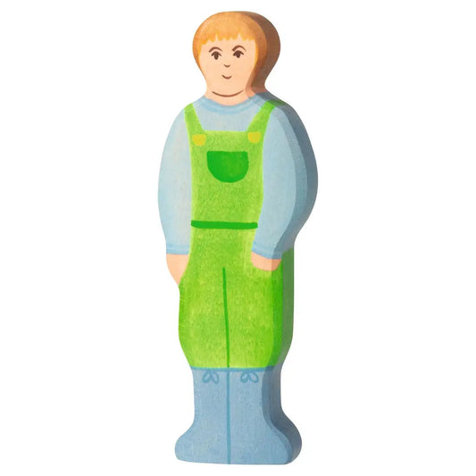Holztiger handcrafted wooden farmer toy figure