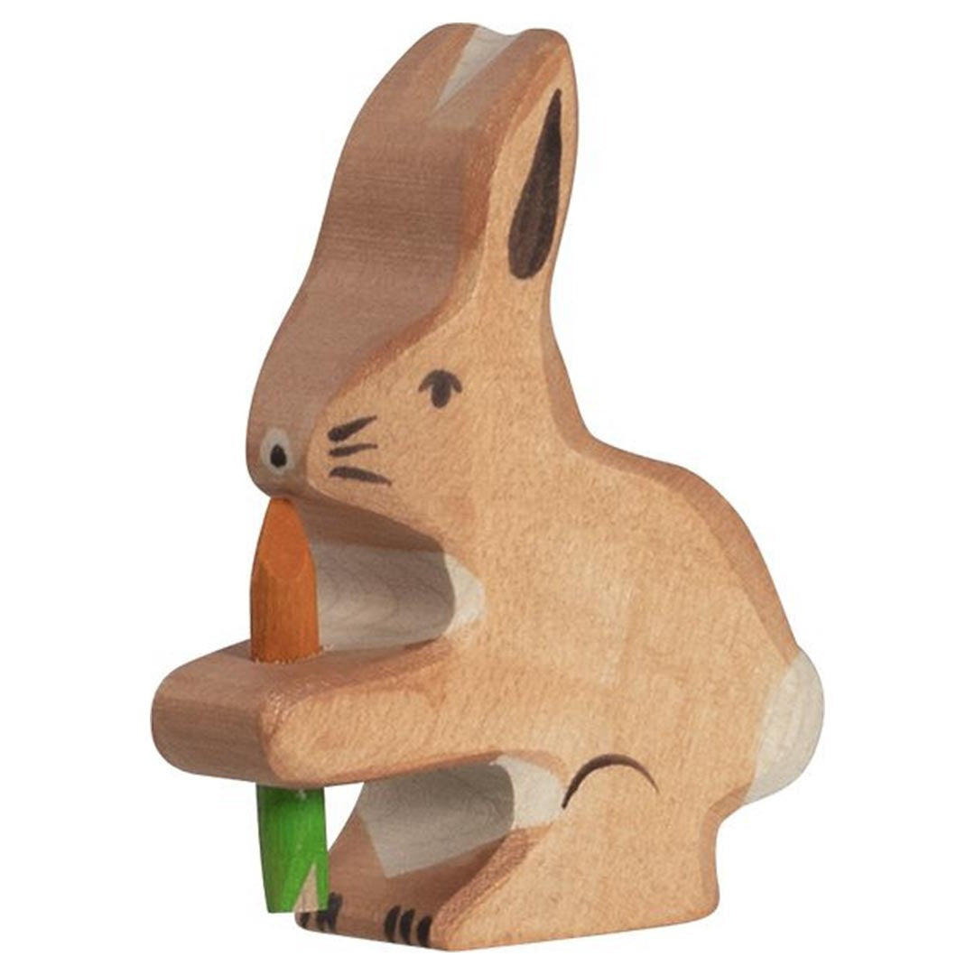 Holztiger Wooden rabbit with carrot toy figure