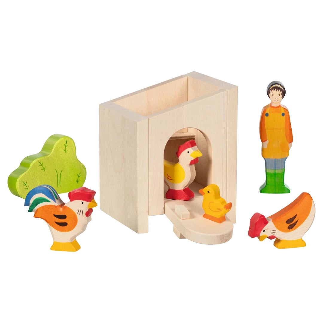 Holztiger Hand-carved Wooden Hen