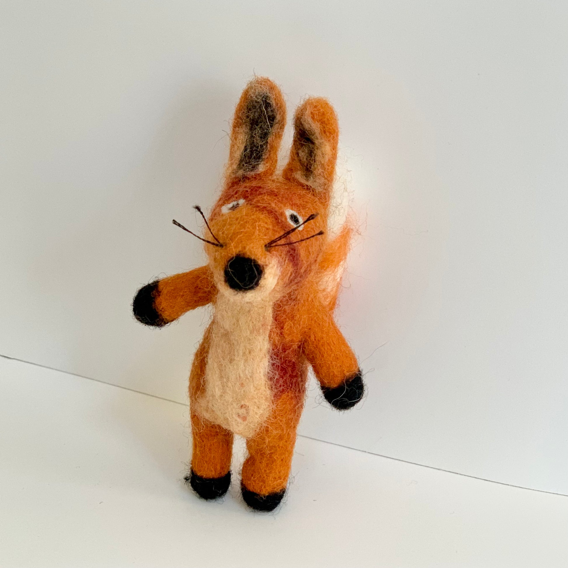 fair trade felted fox finger puppet