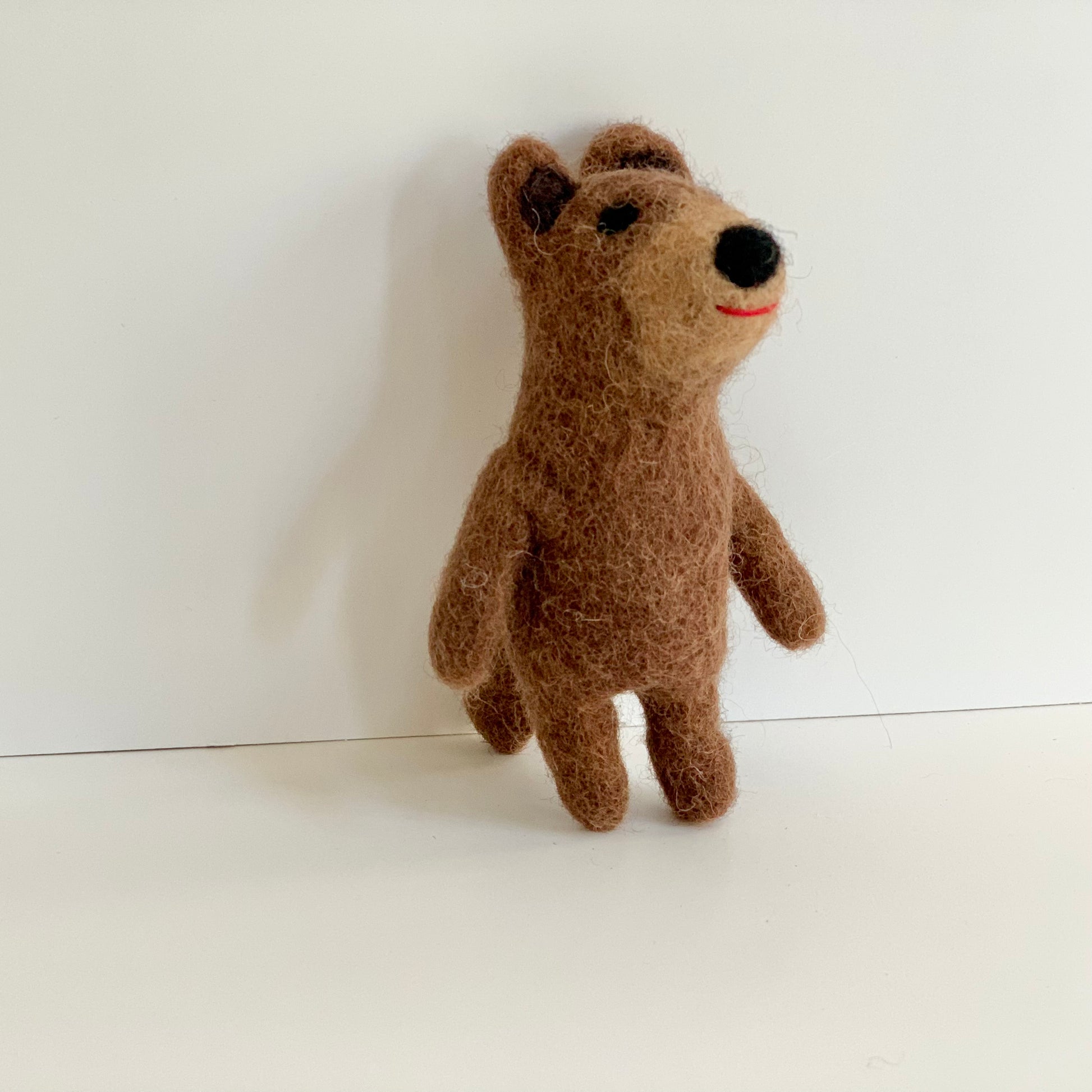 fair trade handmade finger puppet bear