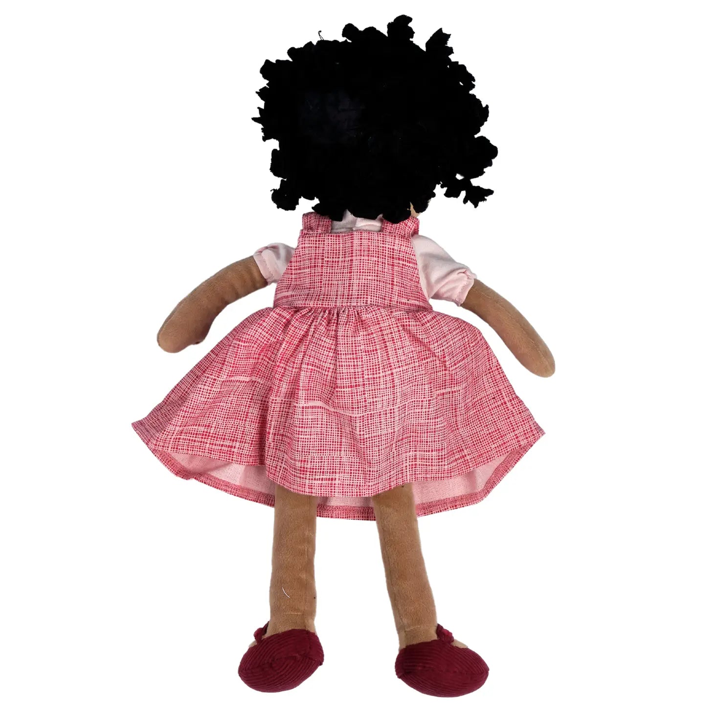 handmade african american black waldorf doll back