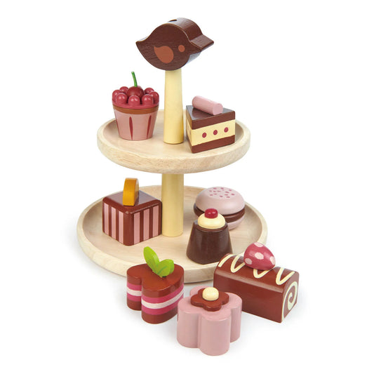 eco-friendly wooden play food dessert