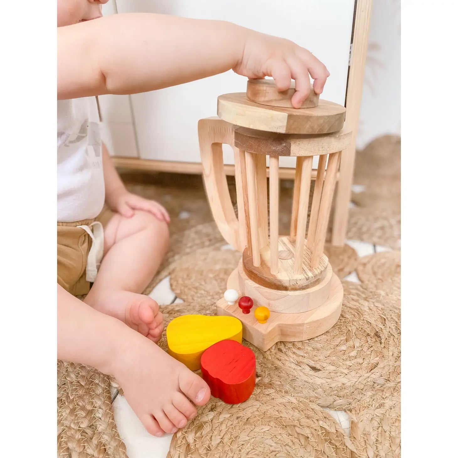 Wooden toy hot sale blender