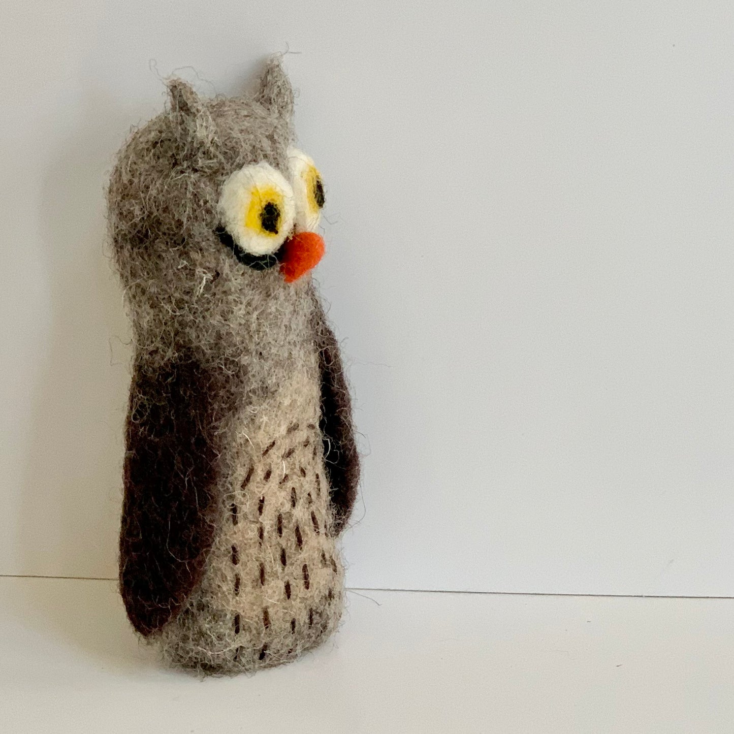 fair trade forest friends owl finger puppet side