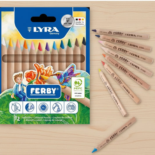 LYRA Ferby colored pencils with individual pencils displayed.
