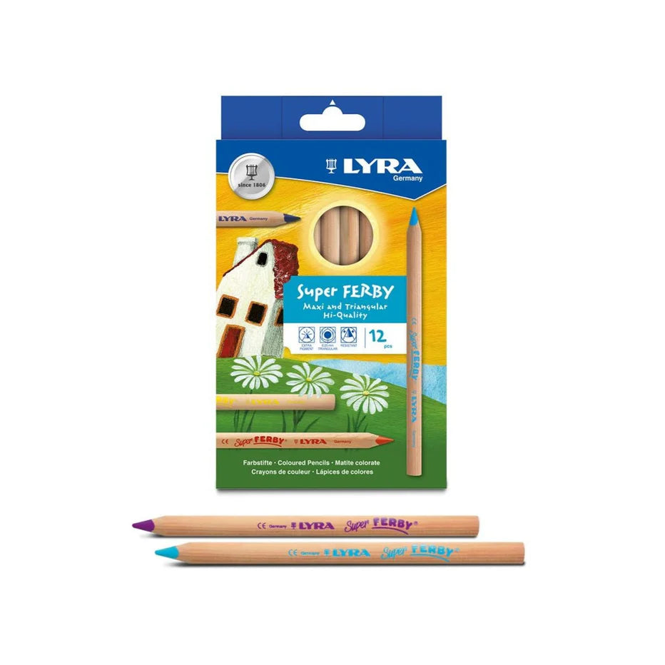 LYRA Super Ferby color pencils with two pencils displayed in front 