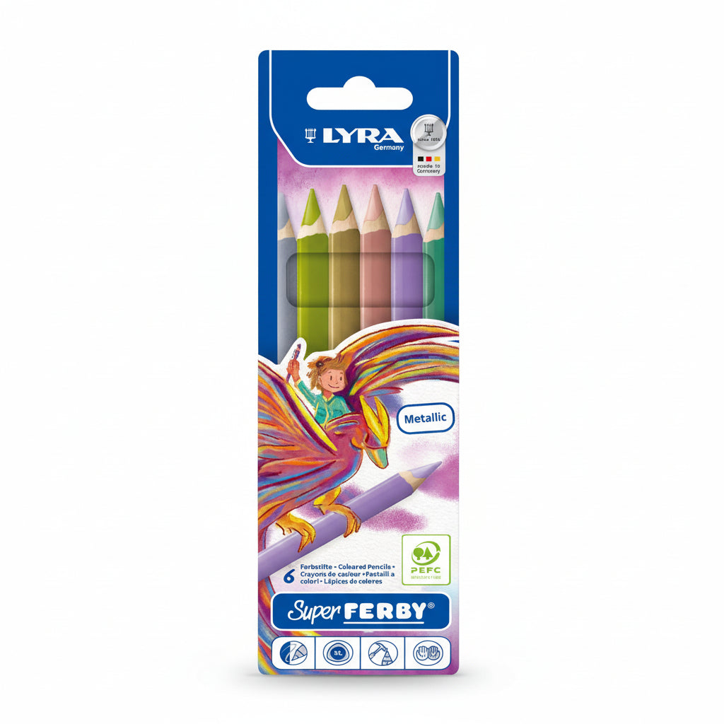 Pack of Lyra Super Ferby metallic colored pencils 