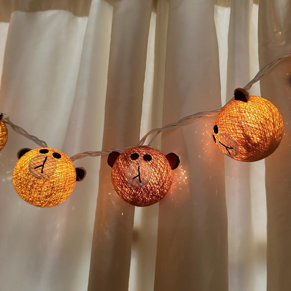 Handmade Teddy Bear string lights for a kids room or nursery