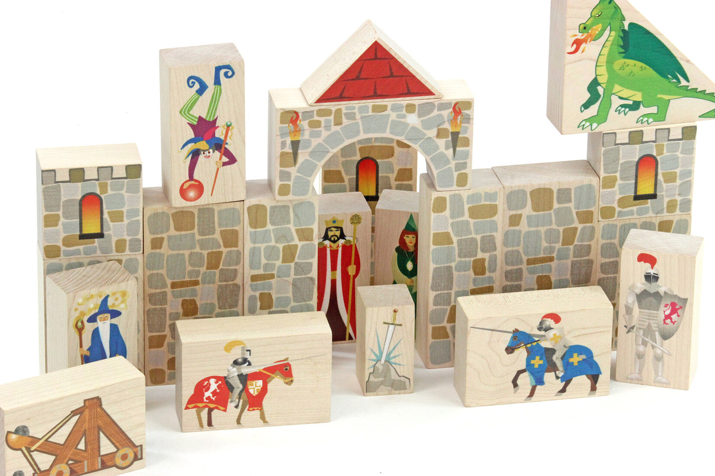 maple landmark wooden castle blocks with royal characters