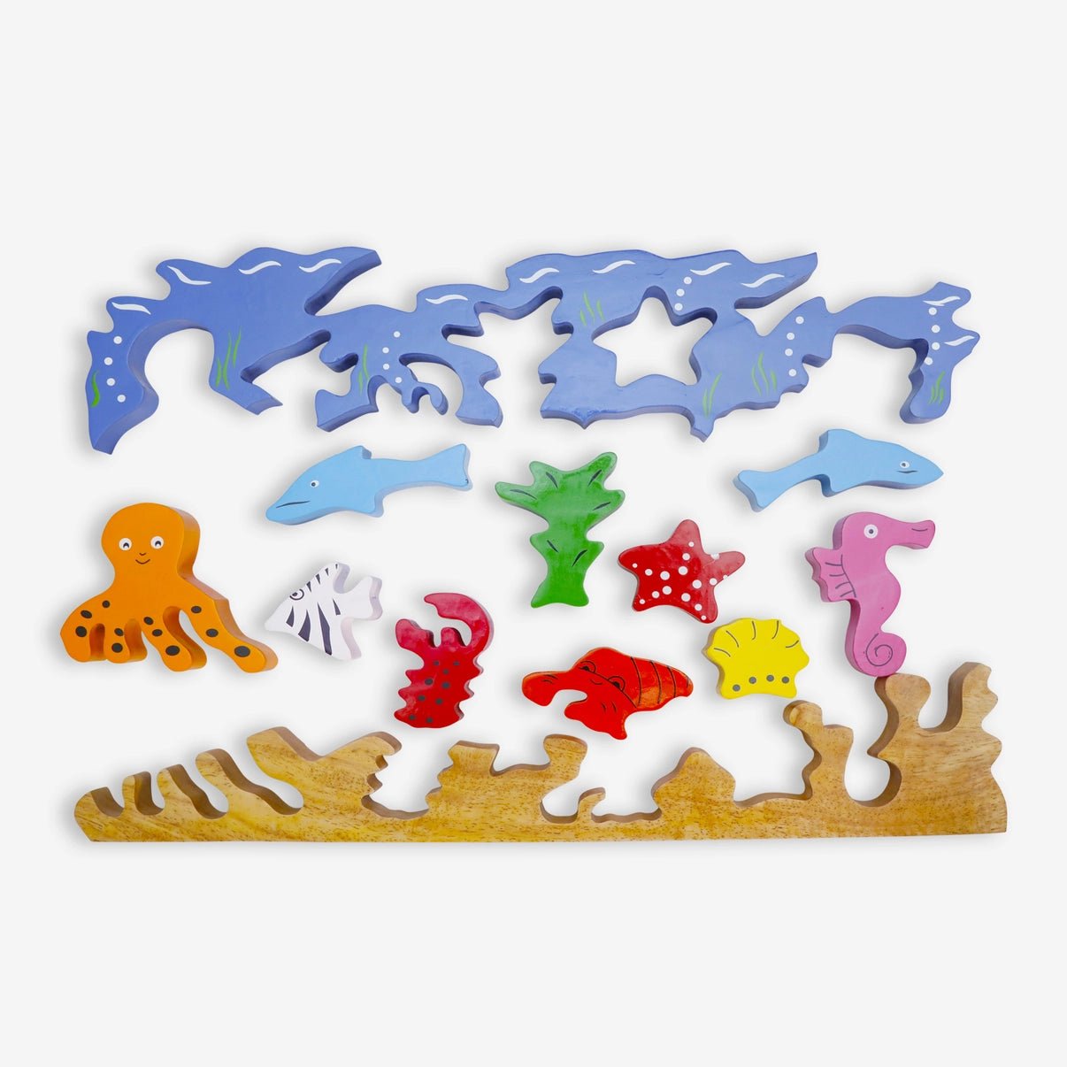 wooden sea life puzzle pieces