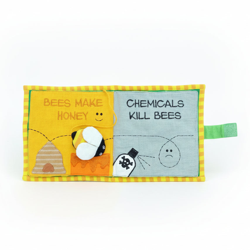 Educational Save the Bees children's book for babies and toddlers with illustrations of a bee and beehive