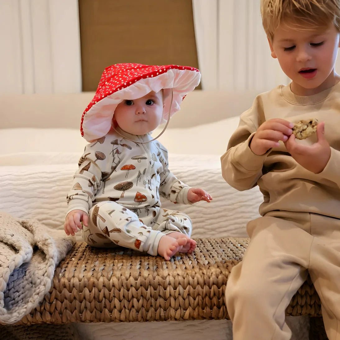 baby in mushroom costume
