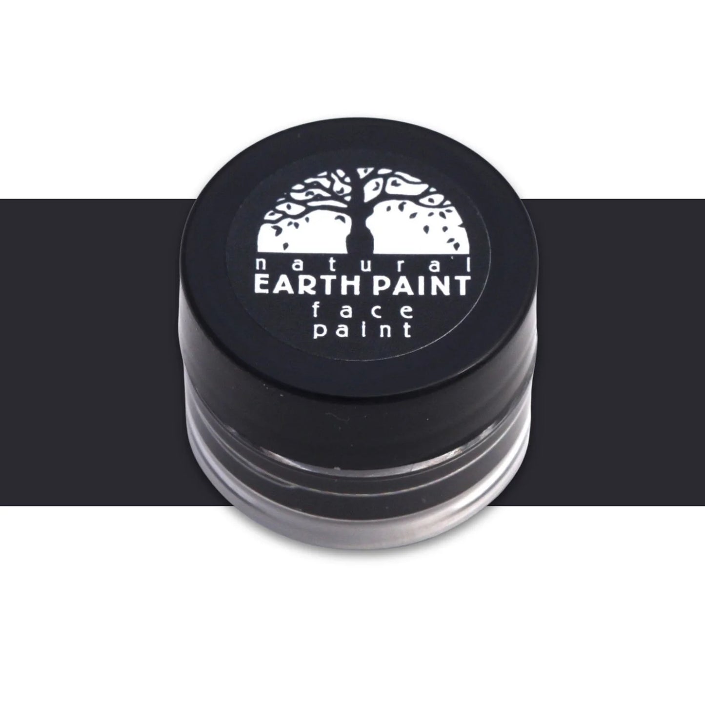 Jar of black natural earth face paint