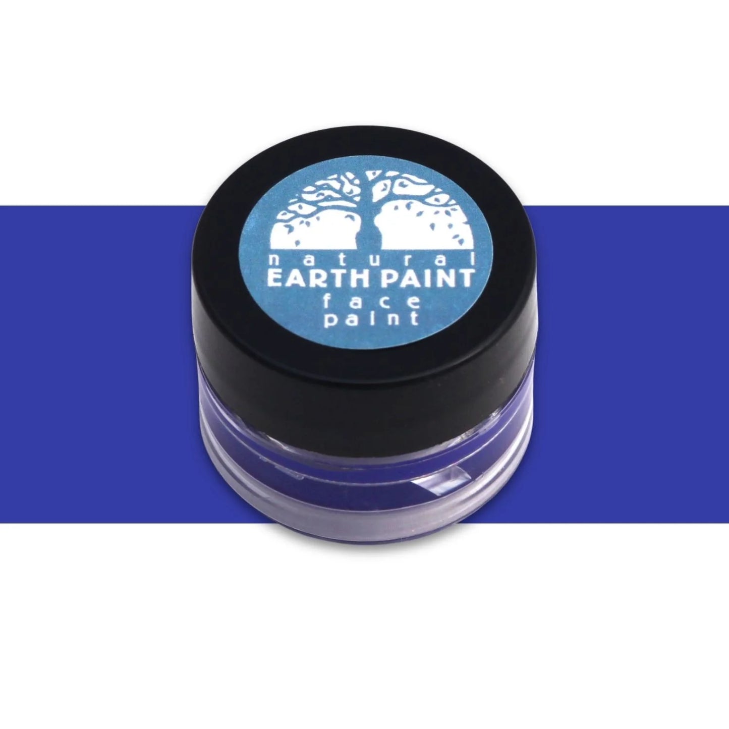 Jar of blue natural earth face paint