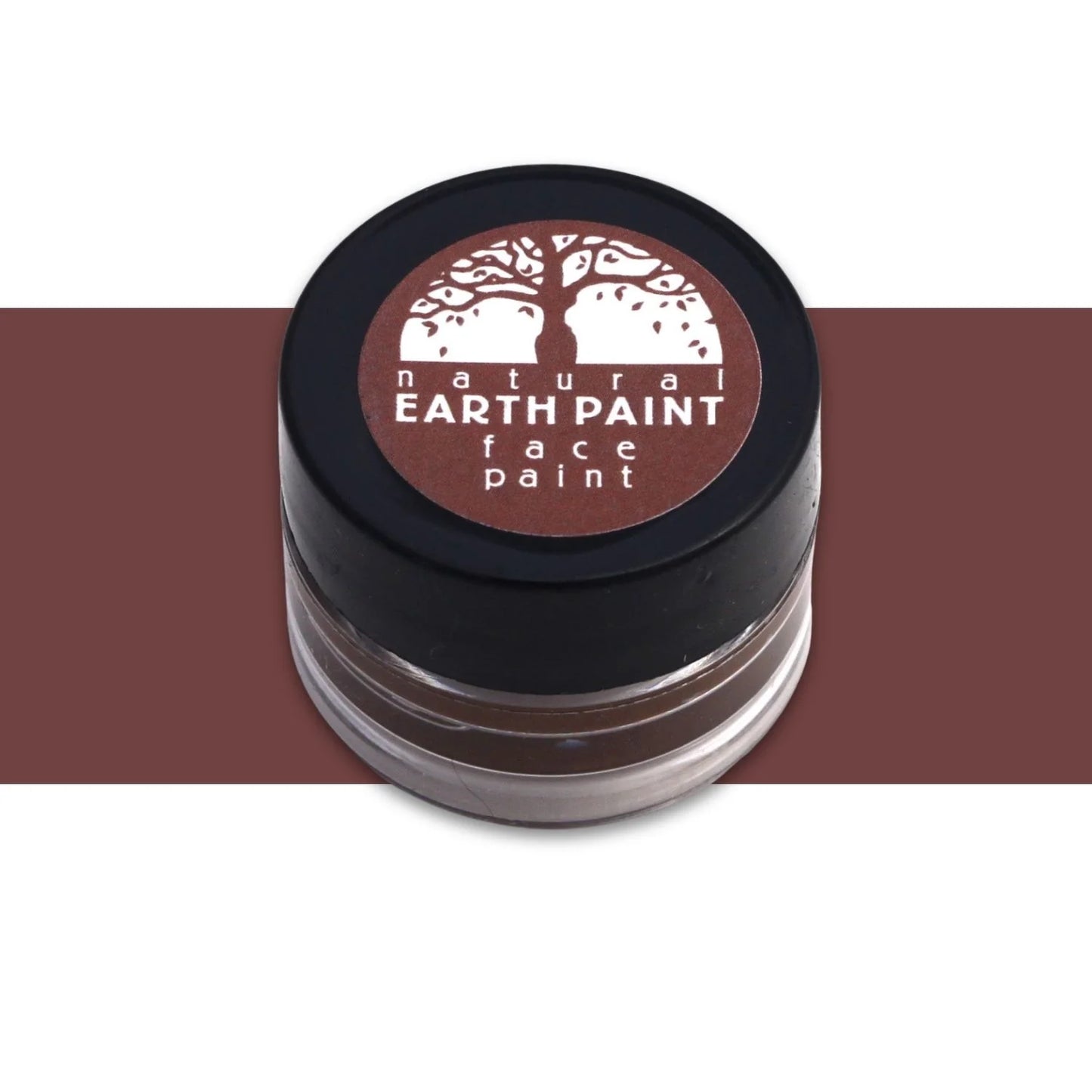 Jar of brown natural earth face paint