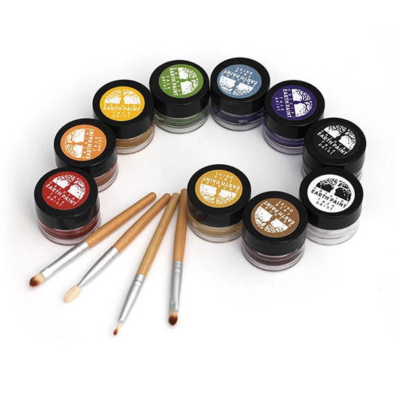 Natural Earth Paint jar assortment with brushes