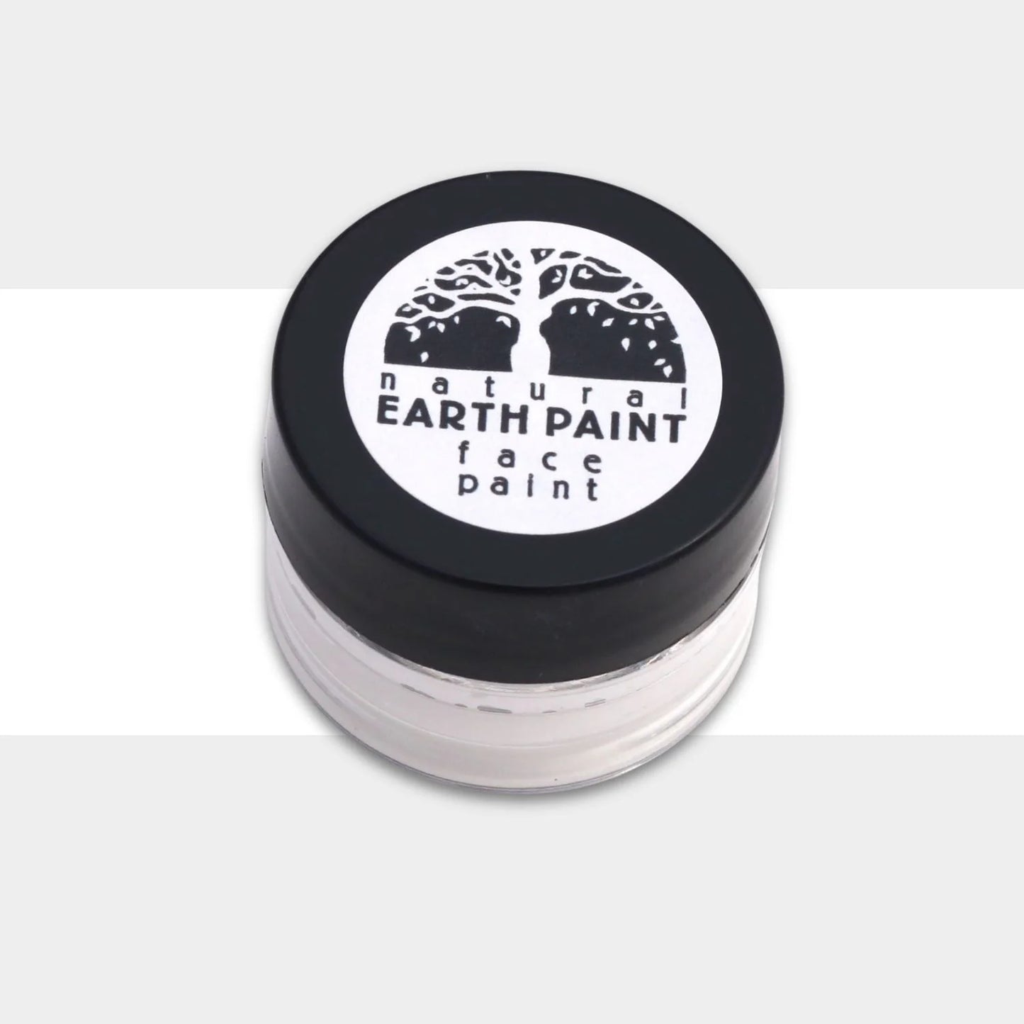 Jar of white natural earth face paint