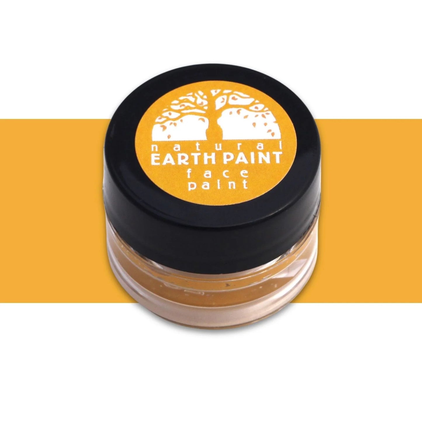 Jar of yellow natural earth face paint