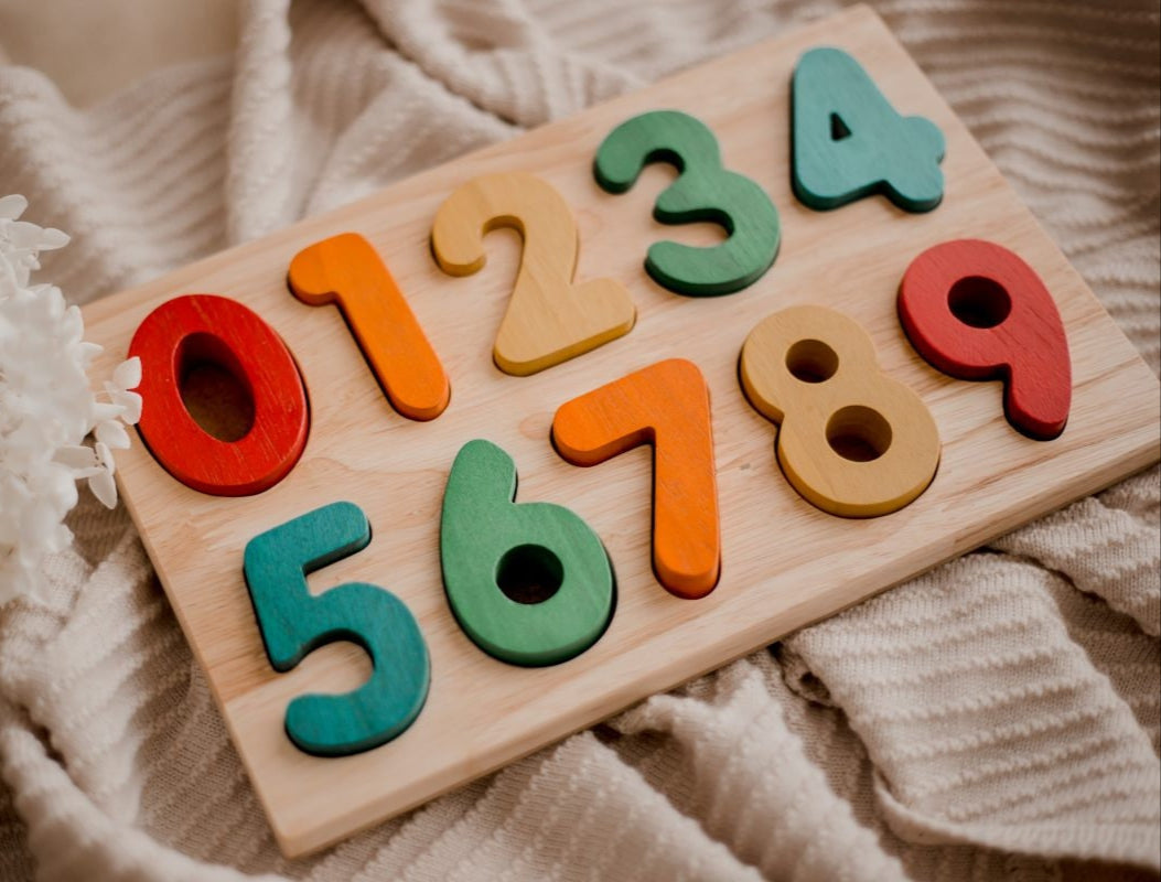 qtoys educational wooden numbers puzzle