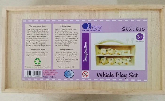 Wooden box of Toy vehicles