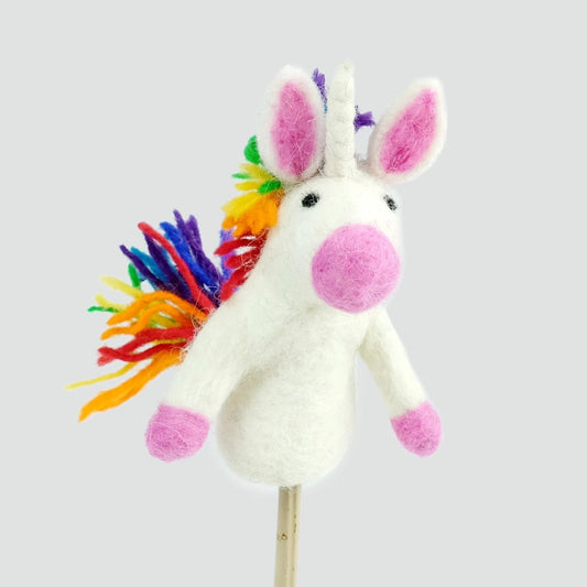 felt rainbow unicorn finger puppet toy