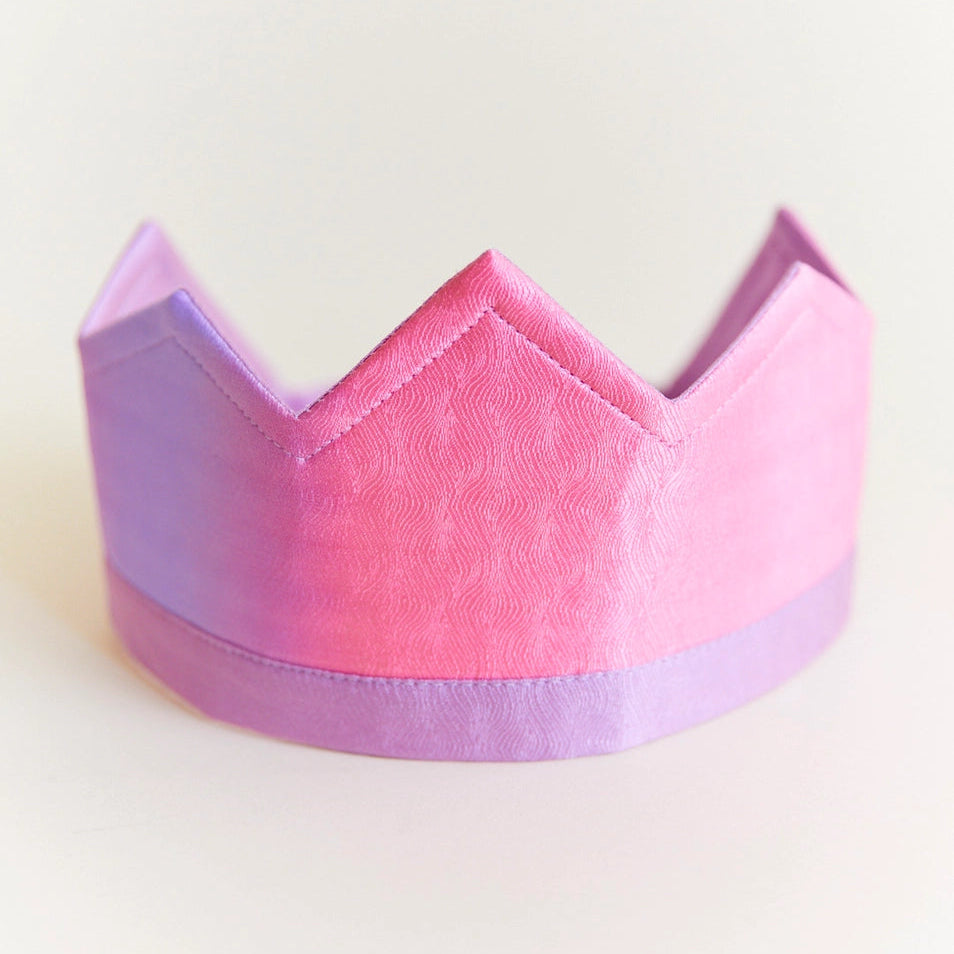 Sarah's Silks Blossom crown with a pink and purple gradient.