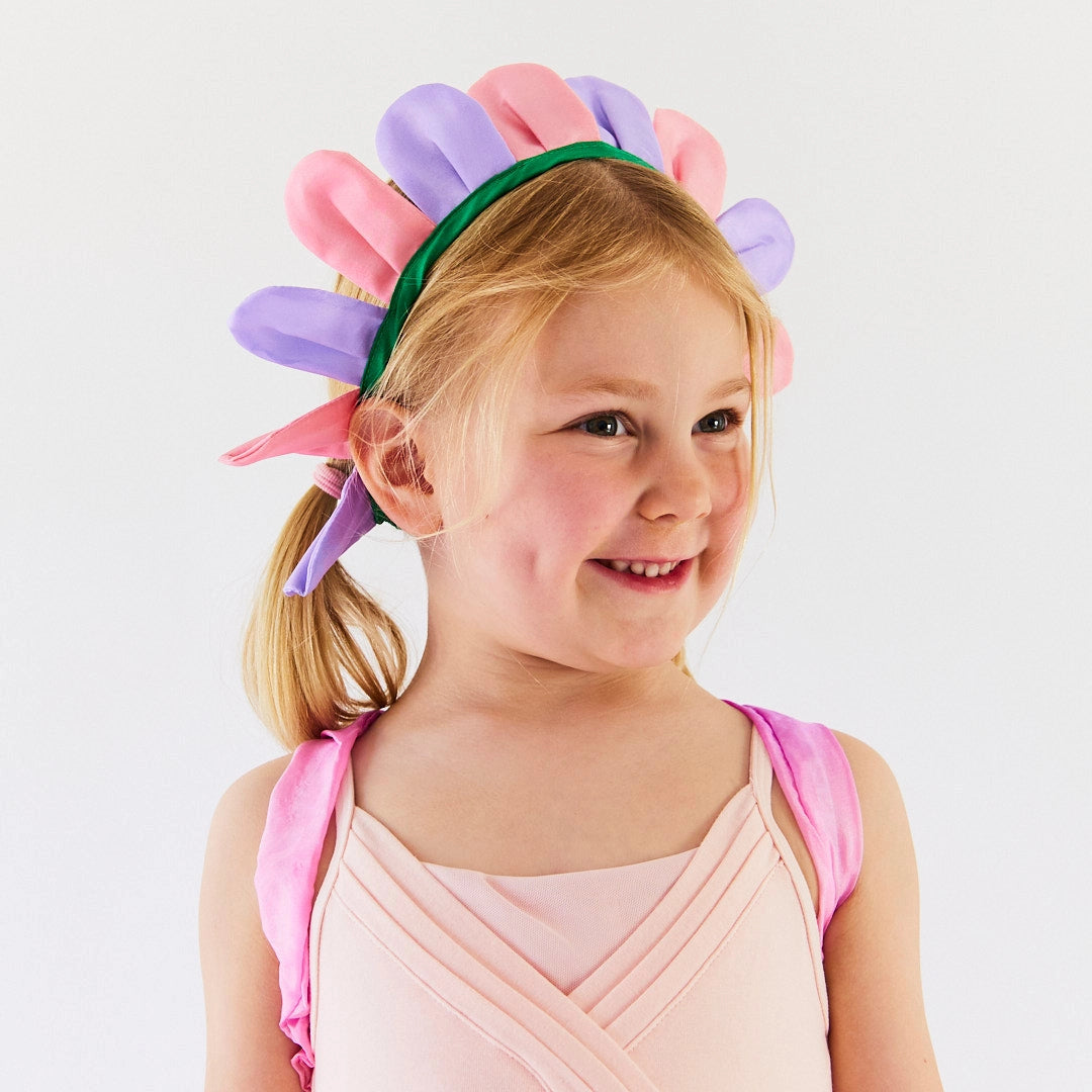 Girl wearing Sarah's Silks Blossom Petal Costume Crown