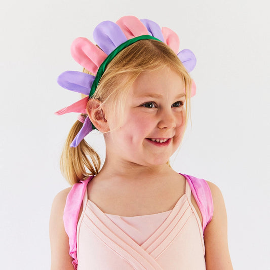 Girl wearing Sarah's Silks Blossom Petal Costume Crown