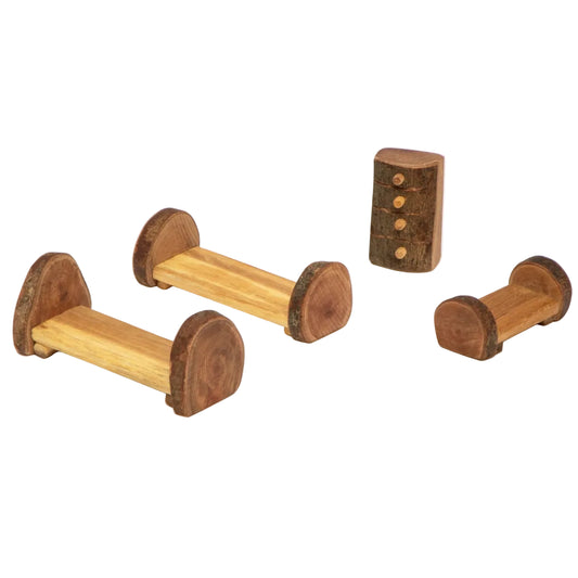 Tree Blocks small wooden bedroom furniture set.