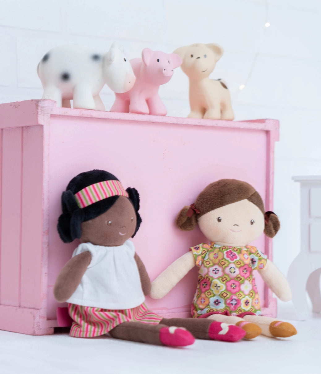bonikka handmade black doll and light skin doll